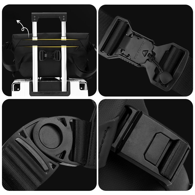 Men's High Quality Adjustable Workwear Shoulder Bag - Multi-Compartment Small Square Chest Pack Suitable for Commuting, Travel & Daily Use - Casual Crossbody Bag with Adjustable Strap