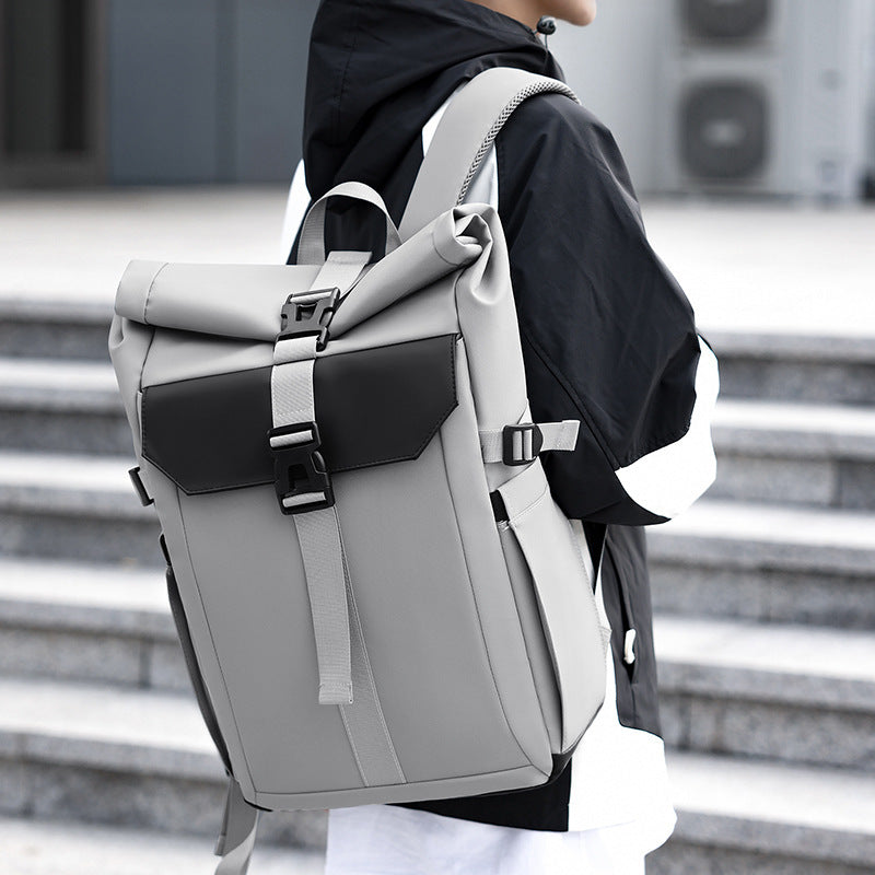 Cross-Border New Backpack Men'S Trend Travel Folding Roll Function Cycling Wind Backpack Outdoor Leisure Backpack