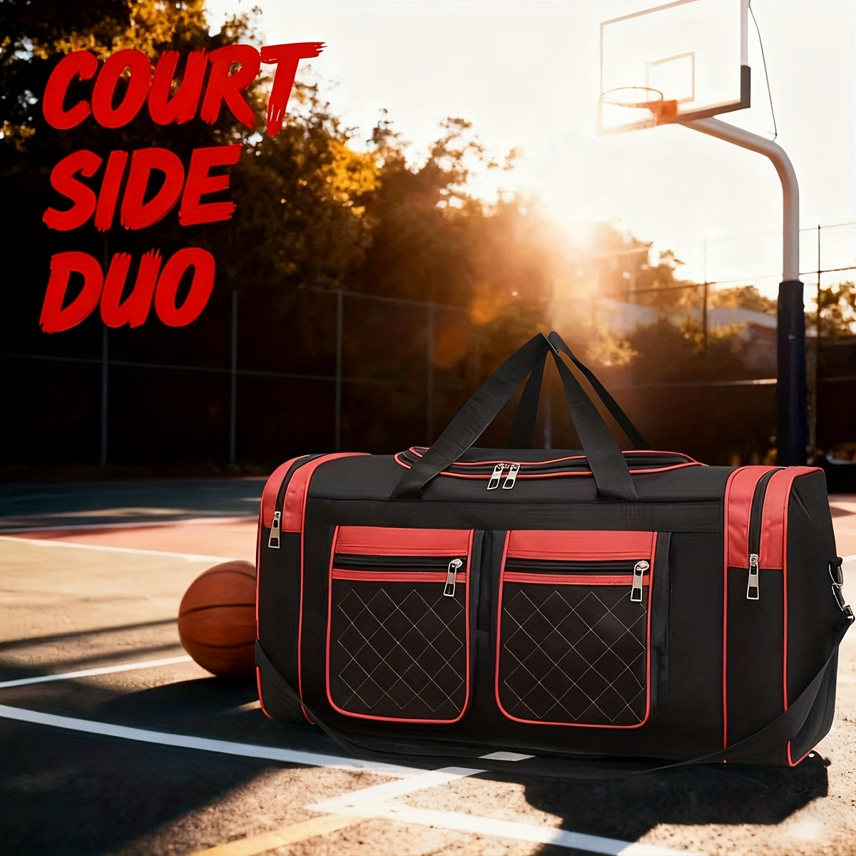 Large Capacity Travel Duffel Bag For Men & Women-Heavy-Duty Gym Bag With Multi-Pocket Design, Adjustable Shoulder Strap & Zipper Closure