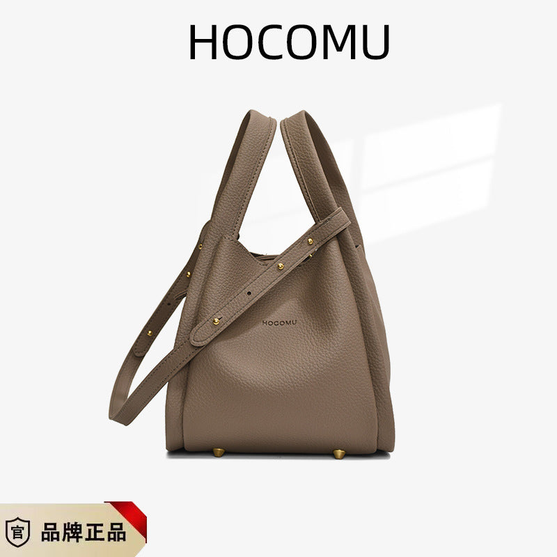 High-End Niche Design Korean Style Ins Handheld Basket Bag Large Capacity Mother-Daughter Bag Crossbody Shoulder Bucket Bag