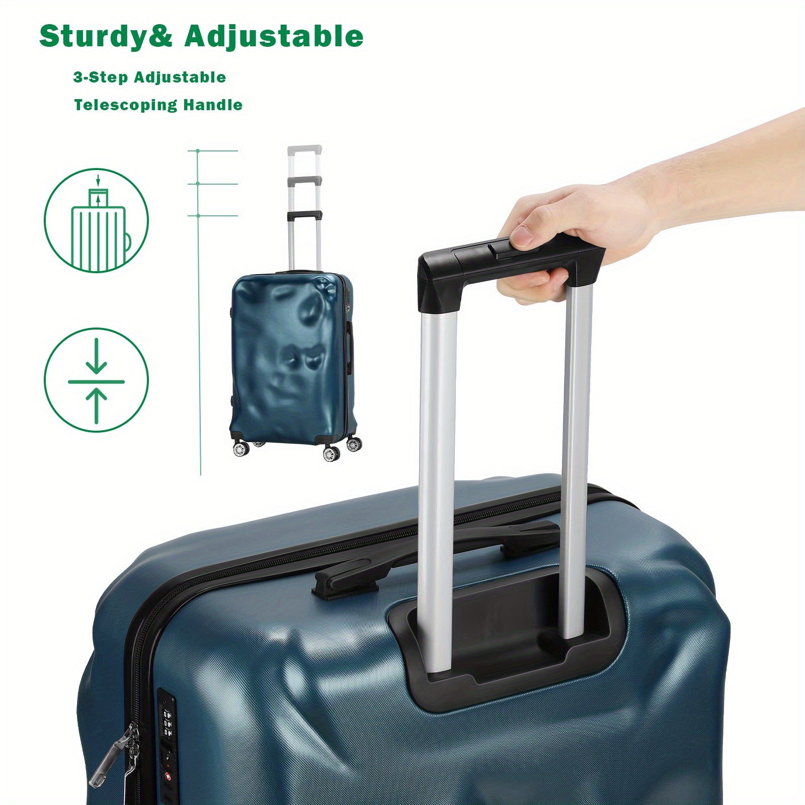 Luggage Sets 3 Piece Lightweight Hard Shell Suitcase Set TSA Lock Spinner Wheels