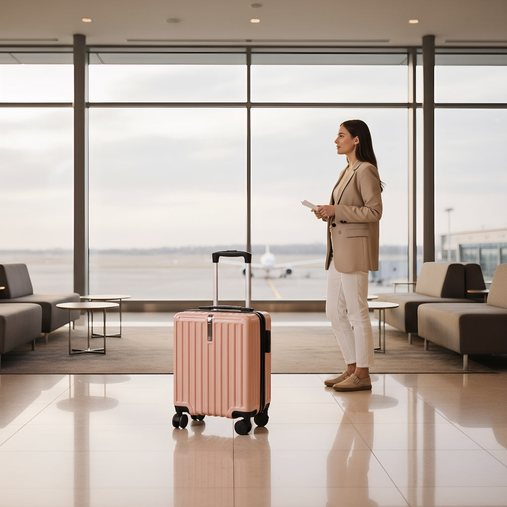 Customized 20-inch Pink Luggage | Lightweight, Swivel Caster Wheels, Aluminum Alloy Handle, ABS+PC Shell