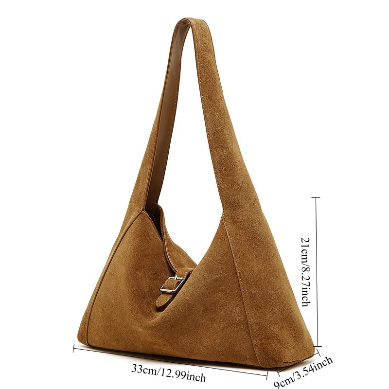 Women'S Genuine Leather Vintage Style Underarm Bag | High-End Large-Capacity Shoulder Tote, Casual Design, Versatile Commuter Bag