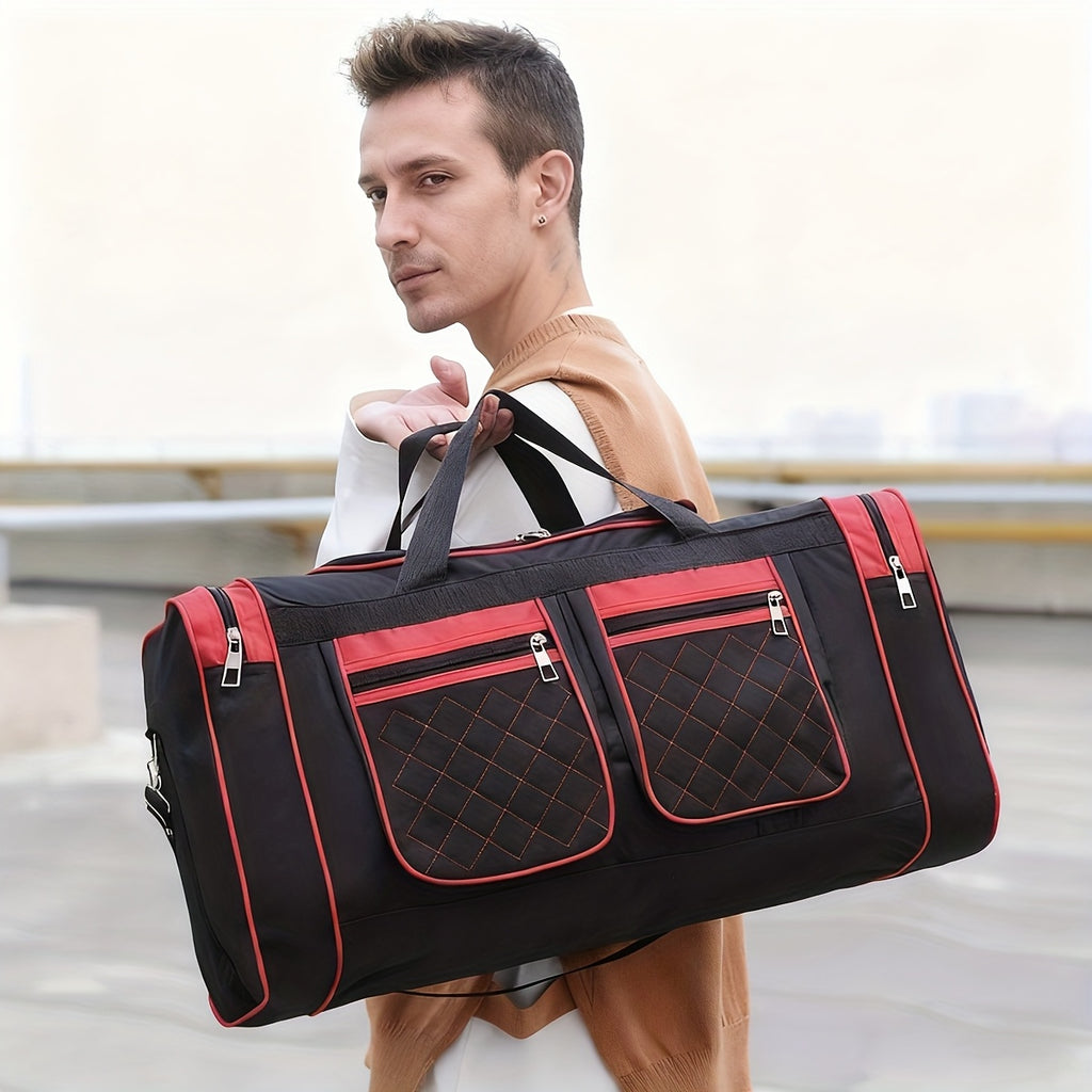 Large Capacity Travel Duffel Bag For Men & Women-Heavy-Duty Gym Bag With Multi-Pocket Design, Adjustable Shoulder Strap & Zipper Closure