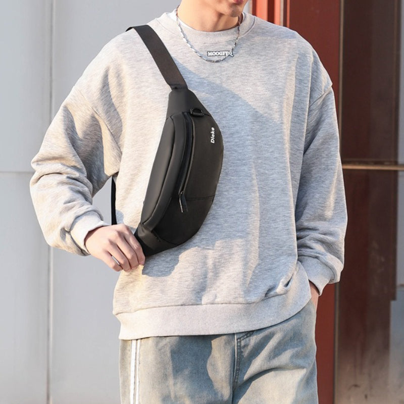 1pc Large-Capacity Lightweight Belt Bag with Multi-Layer Compartments & Adjustable Strap - Hands-Free Messenger Bag