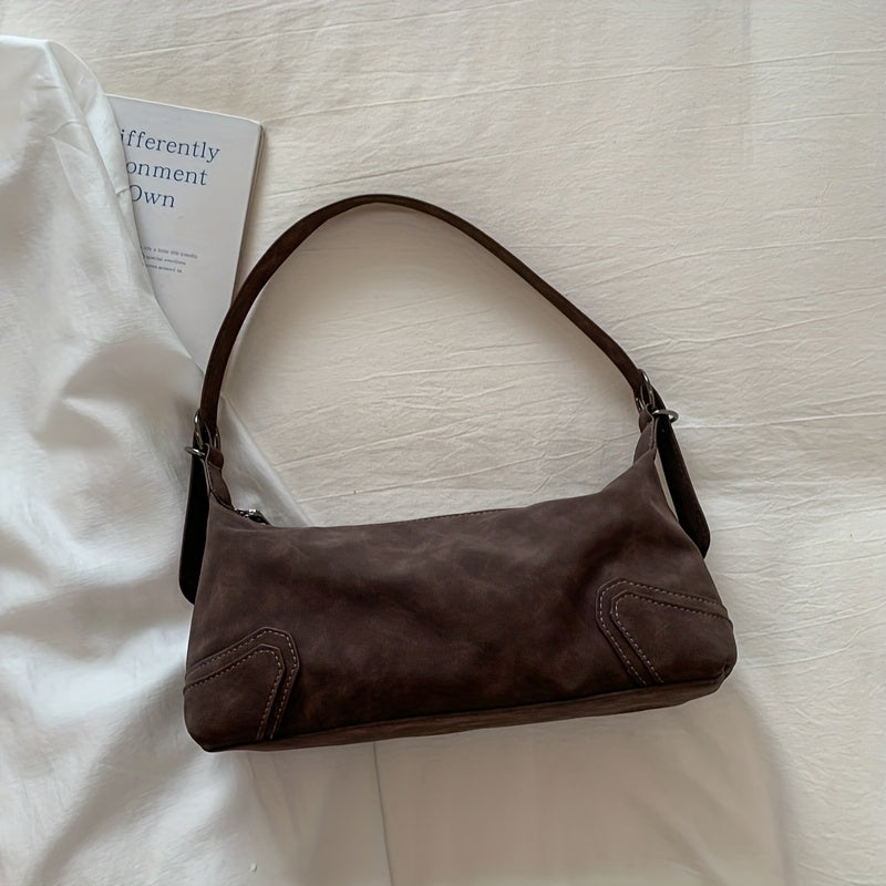 Retro Shoulder Bag for Women | Trendy New Underarm Bag with Sophisticated Niche Design, Elegant Nylon, Lining, Zipper Closure, Adjustable Strap