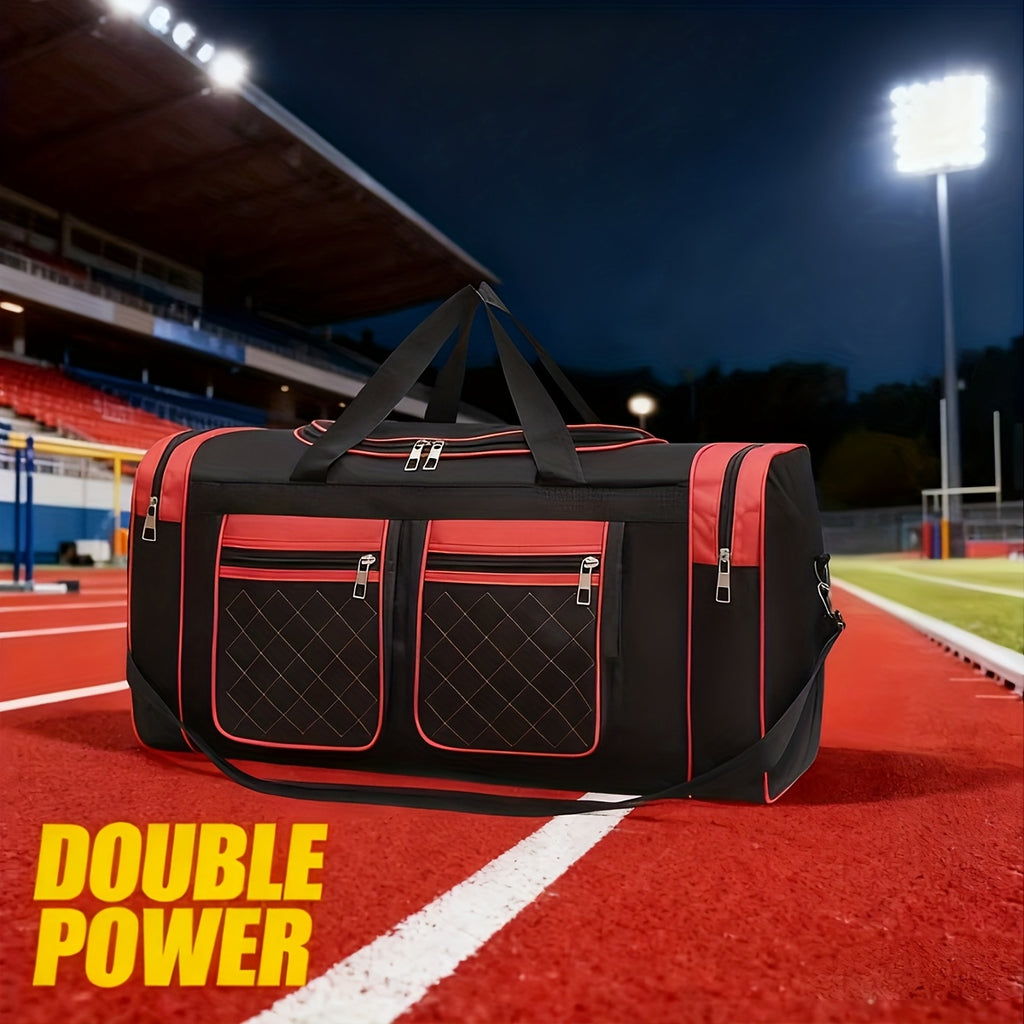 Large Capacity Travel Duffel Bag For Men & Women-Heavy-Duty Gym Bag With Multi-Pocket Design, Adjustable Shoulder Strap & Zipper Closure