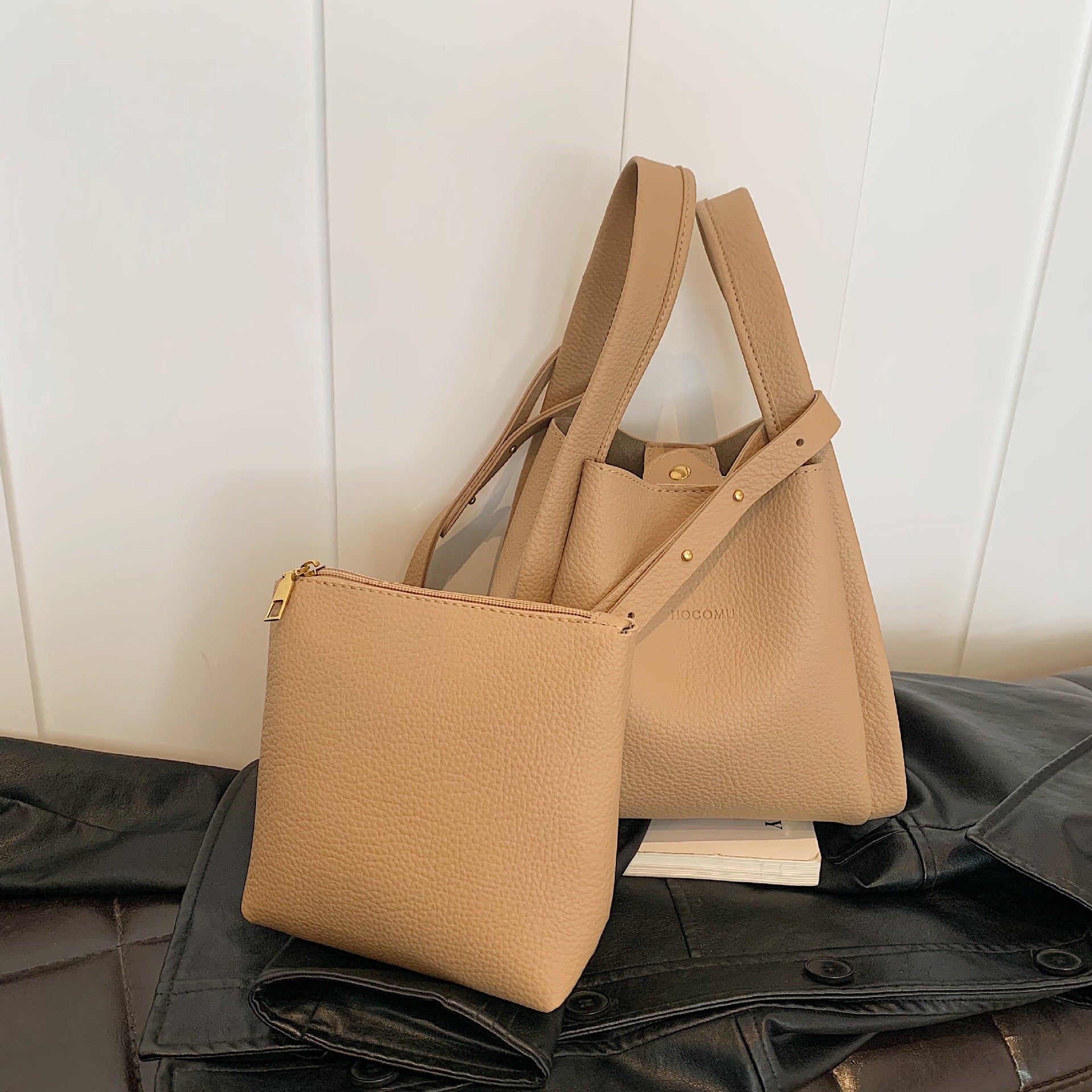 High-End Niche Design Korean Style Ins Handheld Basket Bag Large Capacity Mother-Daughter Bag Crossbody Shoulder Bucket Bag