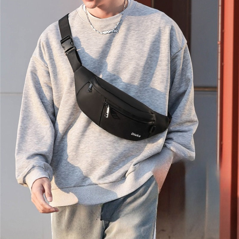 1pc Large-Capacity Lightweight Belt Bag with Multi-Layer Compartments & Adjustable Strap - Hands-Free Messenger Bag