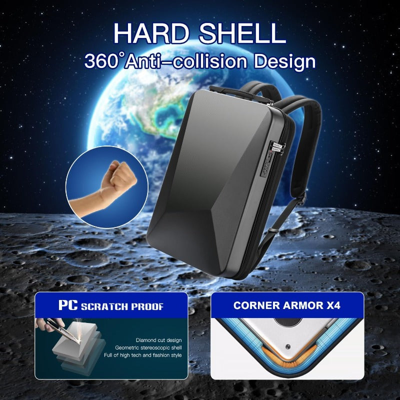 Hard Shell Laptop Backpack for Men | 17.3 inch Gaming Backpack, Anti Theft, Expansion, Light Slim, Black, USB, 15.6 Rucksack