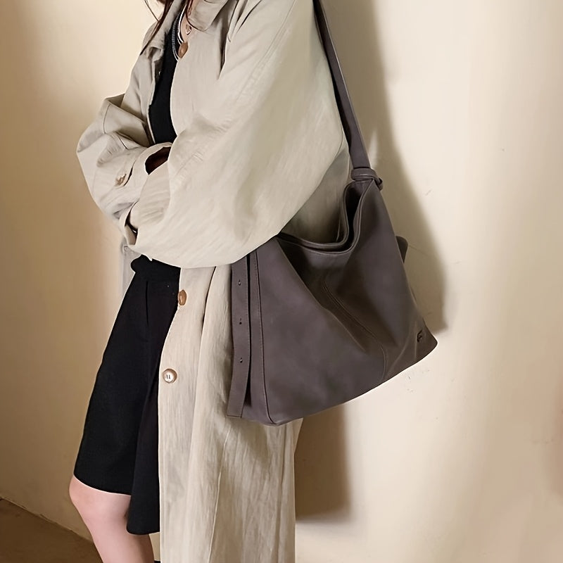 Moonlight Tote Bag for Women, Large Capacity, Relaxed and Elegant Style, Commuter Shoulder and Crossbody Bag. Fashionable and Sophisticated Small Bag Charm. Niche Tote Bag, Solid Color Shoulder Bag