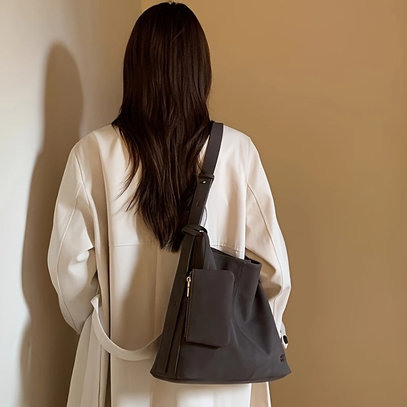 Moonlight Tote Bag for Women, Large Capacity, Relaxed and Elegant Style, Commuter Shoulder and Crossbody Bag. Fashionable and Sophisticated Small Bag Charm. Niche Tote Bag, Solid Color Shoulder Bag