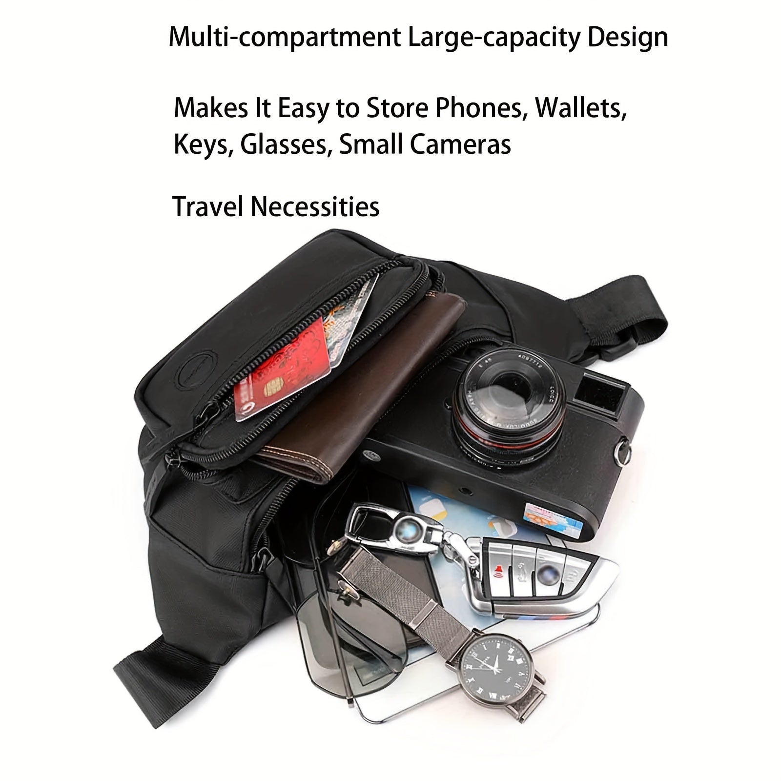 Multifunctional Waist Pack Lightweight Multifunctional Outdoor Waist Pack | Men's Crossbody Bag Chest Bag Belt Bag | Casual Cell Phone Bag Wallet Cycling Bag