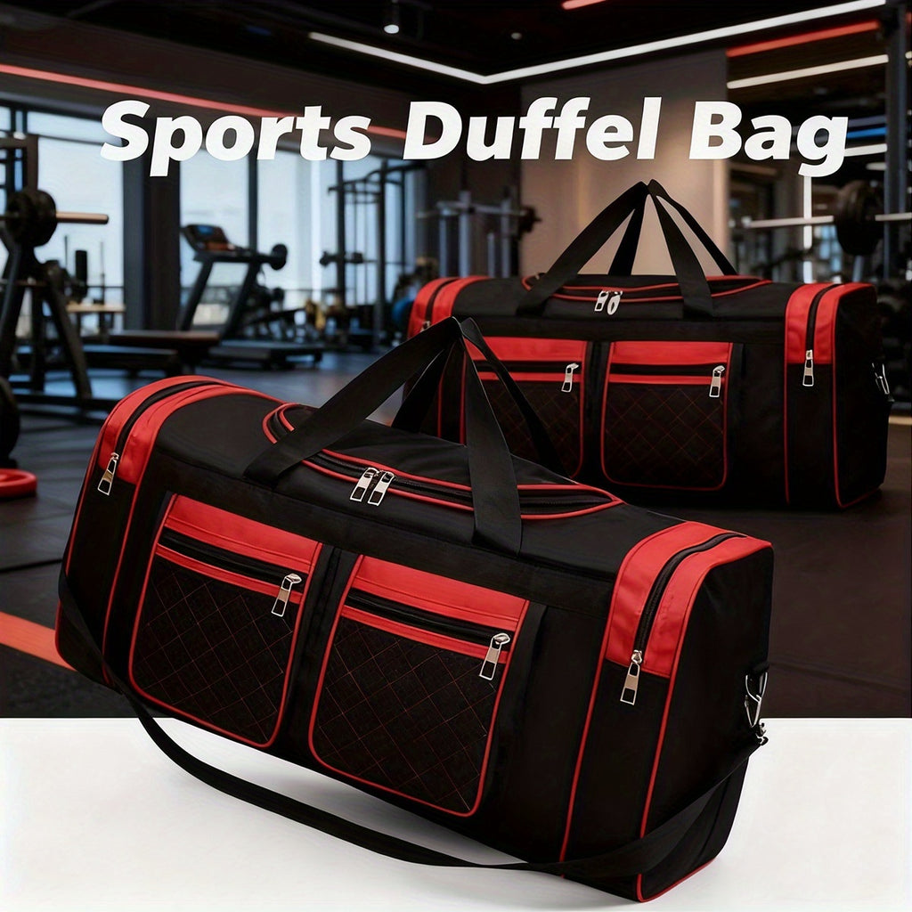 Large Capacity Travel Duffel Bag For Men & Women-Heavy-Duty Gym Bag With Multi-Pocket Design, Adjustable Shoulder Strap & Zipper Closure
