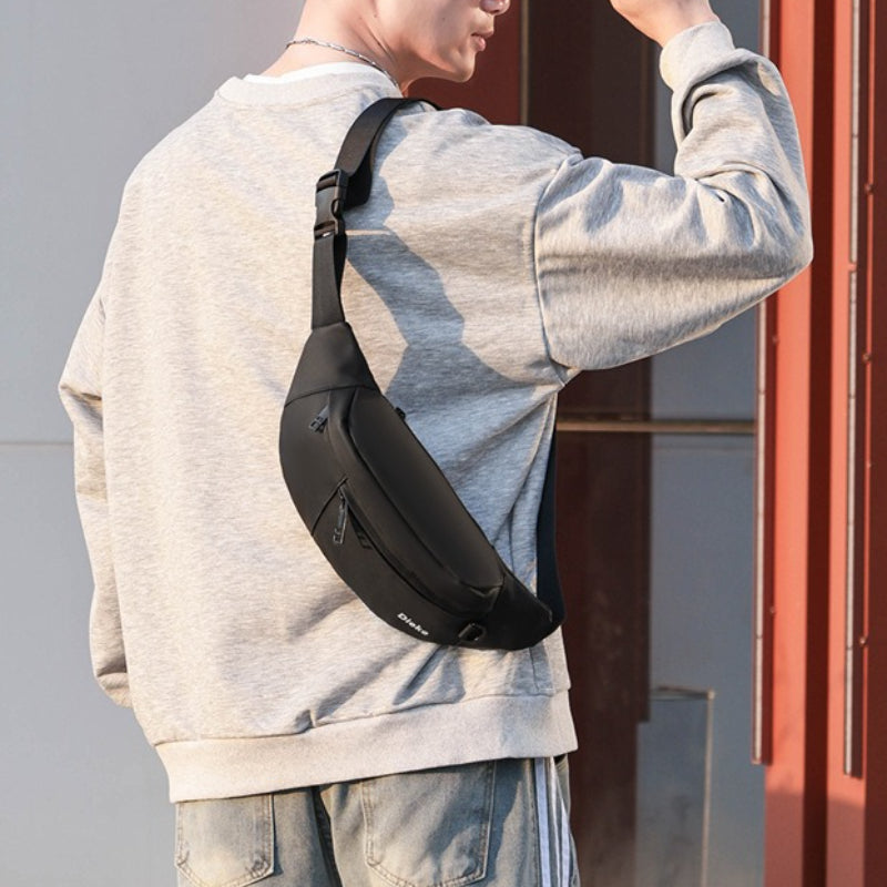 1pc Large-Capacity Lightweight Belt Bag with Multi-Layer Compartments & Adjustable Strap - Hands-Free Messenger Bag