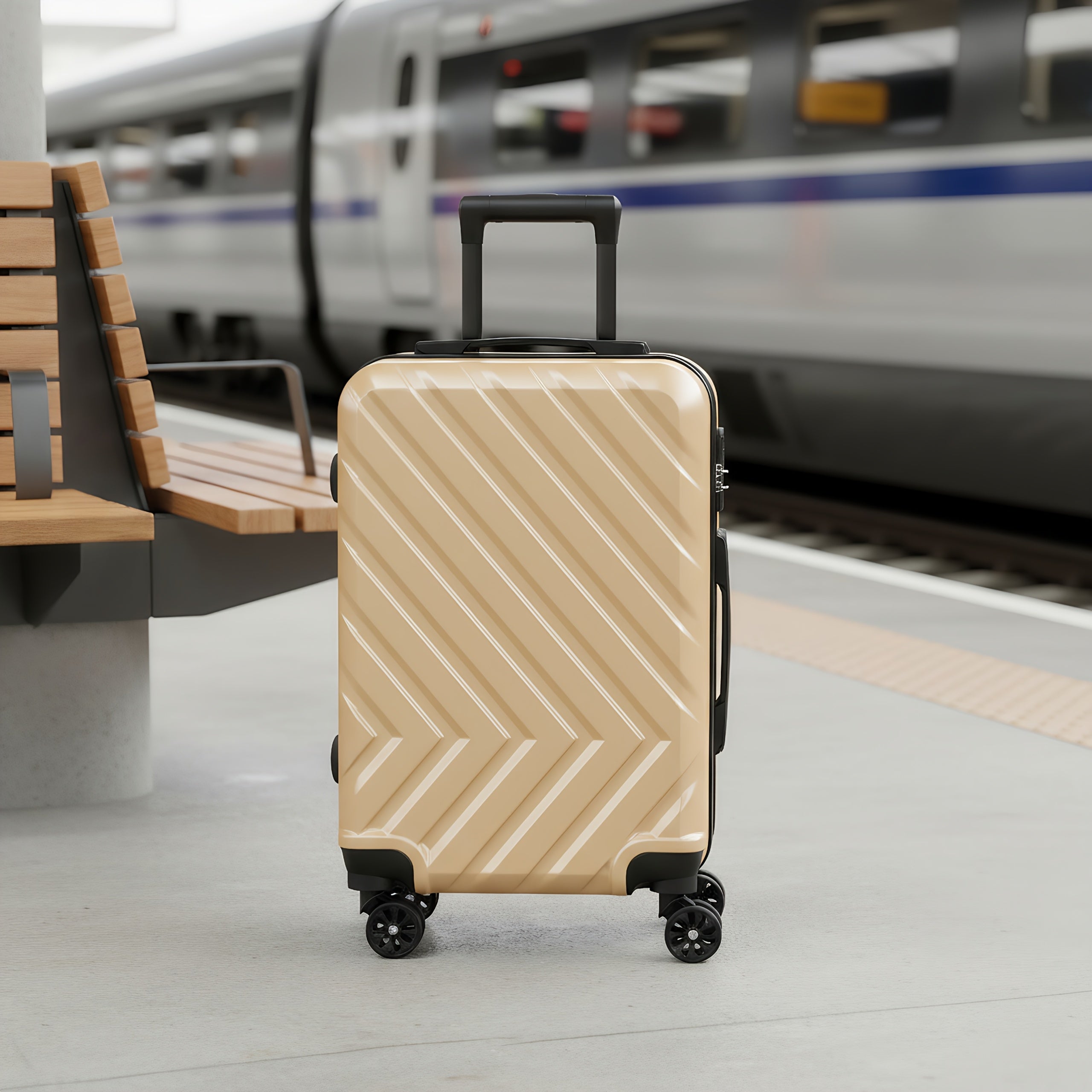 20-inch Lightweight Carry-on Suitcase, Made Of PC And ABS, Hard-shell Lightweight Suitcase with 4 Universal Wheels, TSA Lock, Travel Carry-on Luggage, Approved By Airlines, Hard-shell Suitcase with Swivel Wheels