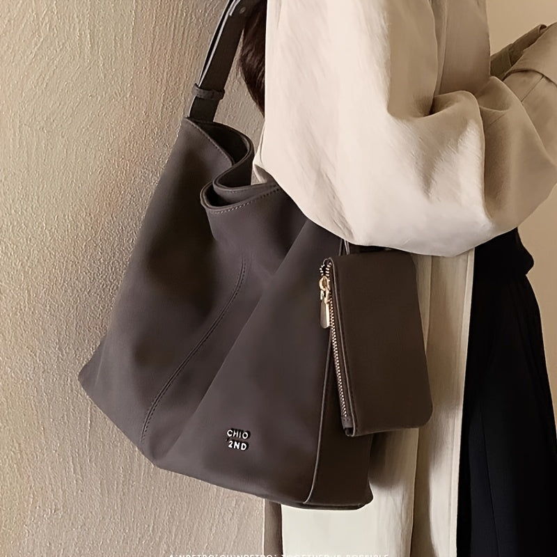 Moonlight Tote Bag for Women, Large Capacity, Relaxed and Elegant Style, Commuter Shoulder and Crossbody Bag. Fashionable and Sophisticated Small Bag Charm. Niche Tote Bag, Solid Color Shoulder Bag