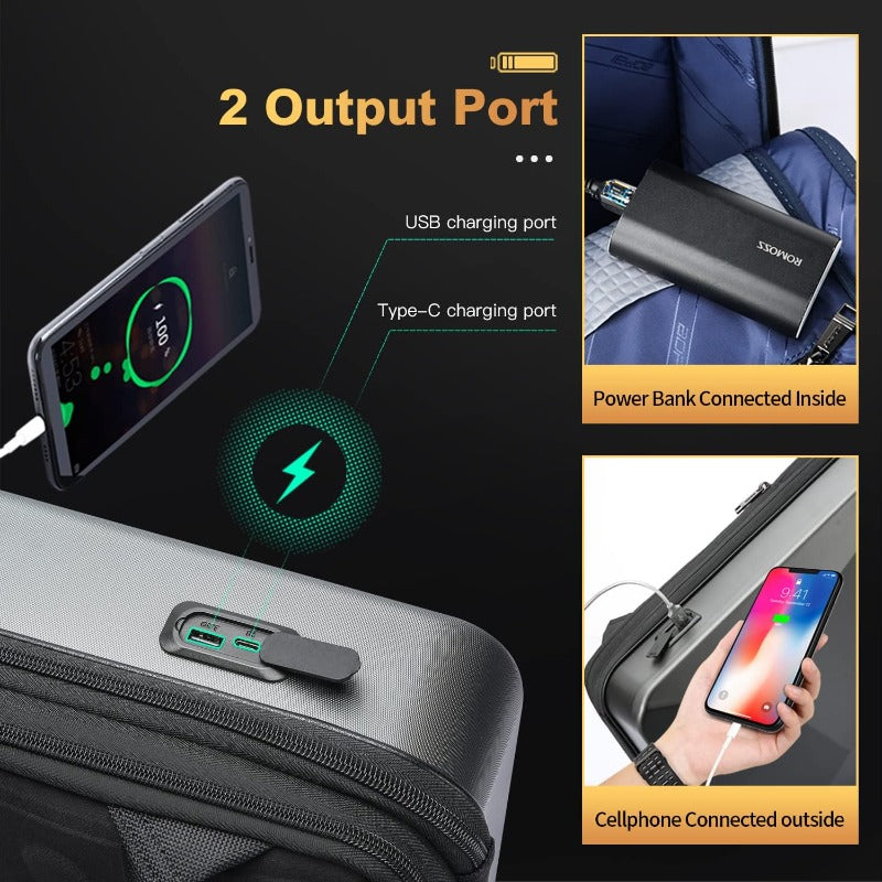 Hard Shell Laptop Backpack for Men | 17.3 inch Gaming Backpack, Anti Theft, Expansion, Light Slim, Black, USB, 15.6 Rucksack