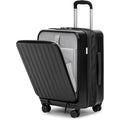 Carry-On Luggage | Airline Approved with Laptop Compartment, Black, 20 Inch, ABS Shell, Zipper Closure