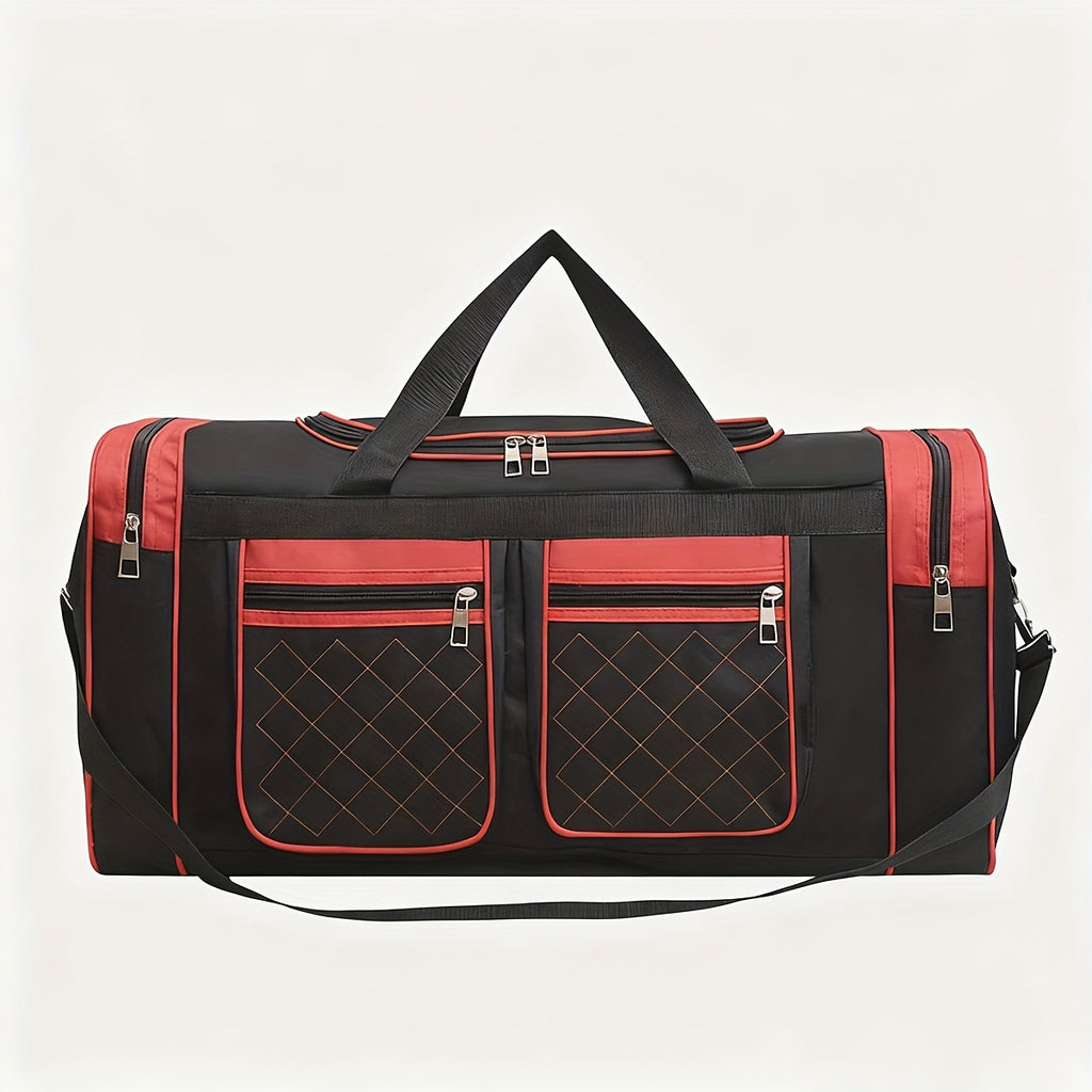 Large Capacity Travel Duffel Bag For Men & Women-Heavy-Duty Gym Bag With Multi-Pocket Design, Adjustable Shoulder Strap & Zipper Closure