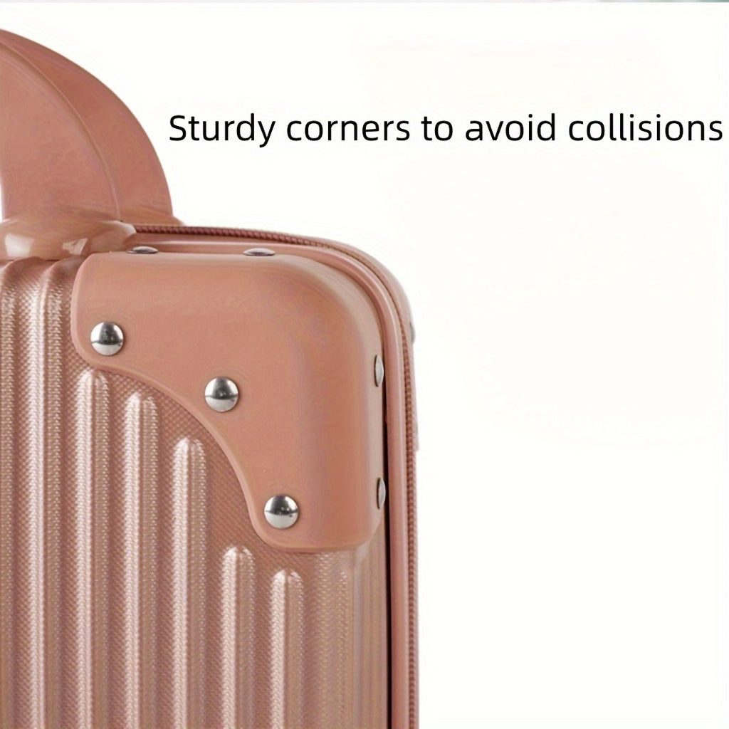 14-Inch Vintage Lightweight Carry-On Suitcase with Combination - Small Travel Luggage, Zipper Closure & Shoulder Strap, Multifunctional Portable Case - Compact Airplane Cabin Bag