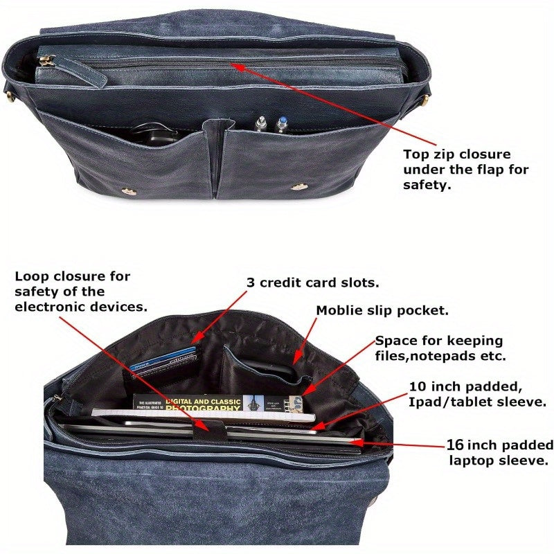 Handmade Real Leather Laptop Bag