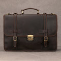Men's Genuine Leather Briefcase Messenger Bag, Vintage Heavy-Duty Professional Handbag