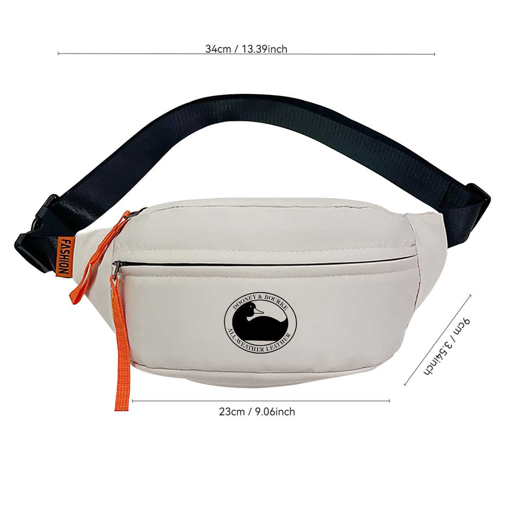 A Doni Burke Print Neutral Crossbody Bag | Adjustable Shoulder Straps, Zipper Closure, Casual Waist Bag