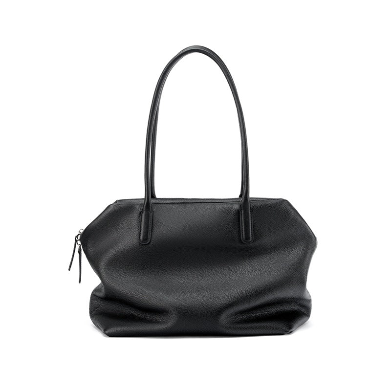 Women's Genuine Large Capacity Tote Bag - Handheld Shoulder Purse with Zipper Closure - Casual & Professional Underarm Bag