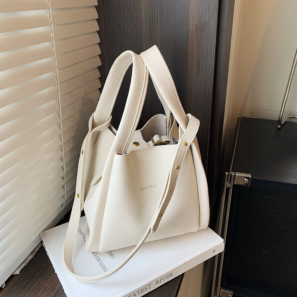 High-End Niche Design Korean Style Ins Handheld Basket Bag Large Capacity Mother-Daughter Bag Crossbody Shoulder Bucket Bag
