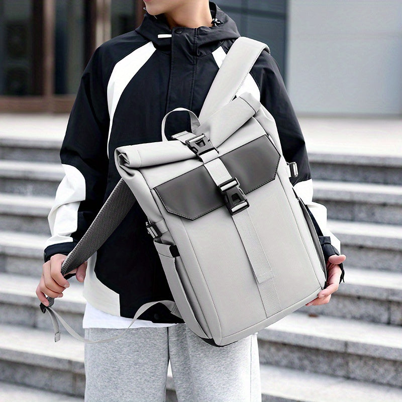 Cross-Border New Backpack Men'S Trend Travel Folding Roll Function Cycling Wind Backpack Outdoor Leisure Backpack