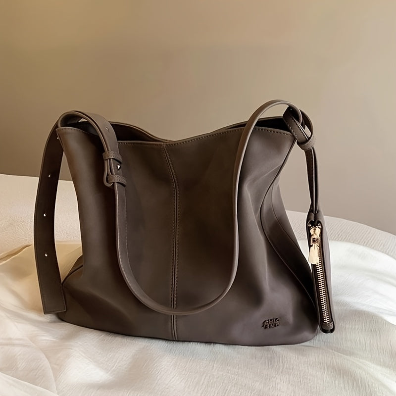 Moonlight Tote Bag for Women, Large Capacity, Relaxed and Elegant Style, Commuter Shoulder and Crossbody Bag. Fashionable and Sophisticated Small Bag Charm. Niche Tote Bag, Solid Color Shoulder Bag