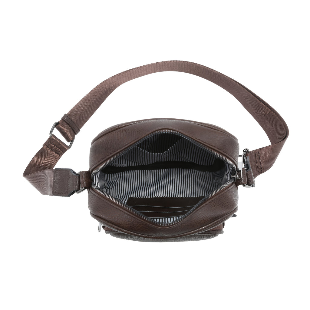 Men's Leather Crossbody Bag for Men - Adjustable Shoulder Wallet with Strap, Business & Casual Hands-Free Use