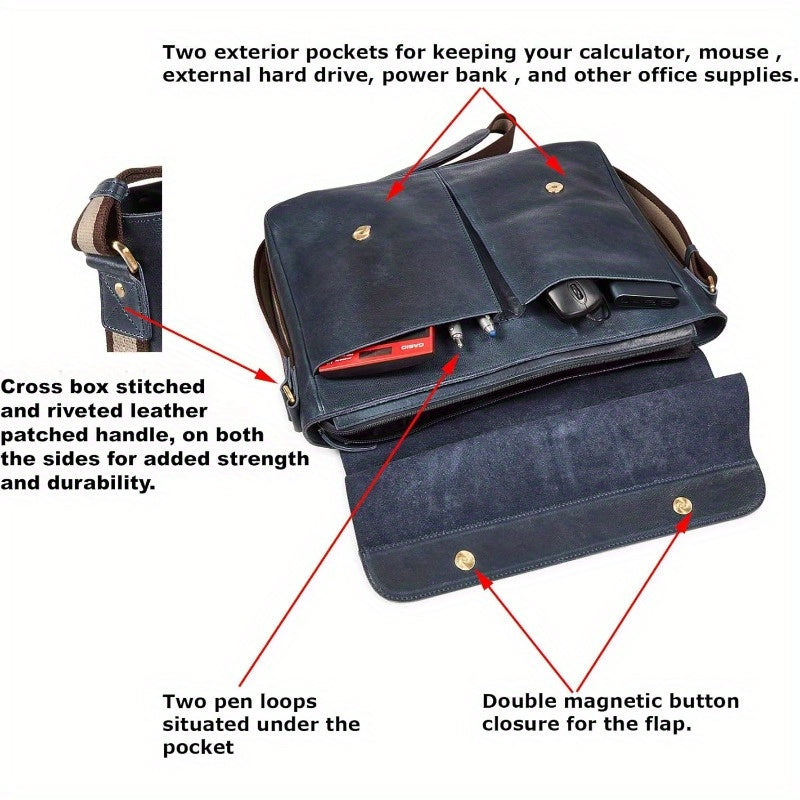 Handmade Real Leather Laptop Bag