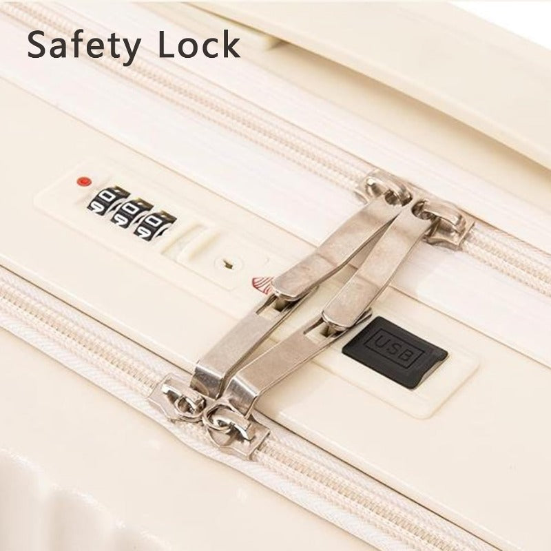 Front Open Carry on Luggage Small Suitcase Carry on Luggage with Cup Holder USB Port Lightweight Travel Suitcase for Man Woman Green 20in