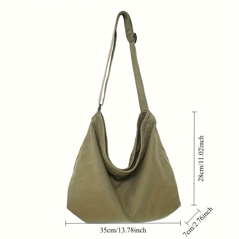 Men'S Large Capacity Adjustable Shoulder Strap Shoulder Bag | Olive Green, Easy Everyday Crossbody Bag for Work, Travel, Leisure - Durable Tote Bag, Artistic Design, Earth Tone Fabric