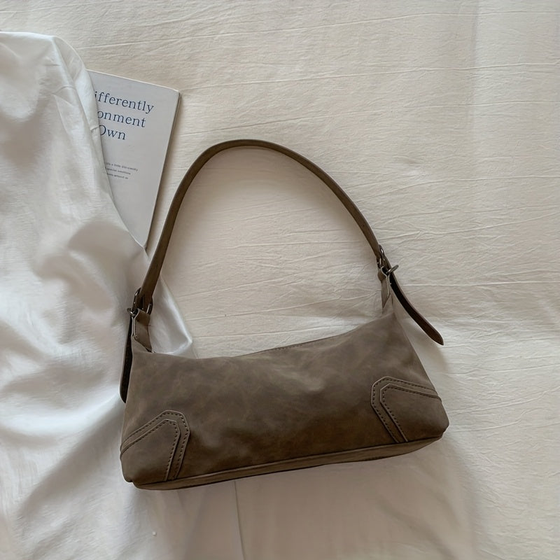 Retro Shoulder Bag for Women | Trendy New Underarm Bag with Sophisticated Niche Design, Elegant Nylon, Lining, Zipper Closure, Adjustable Strap