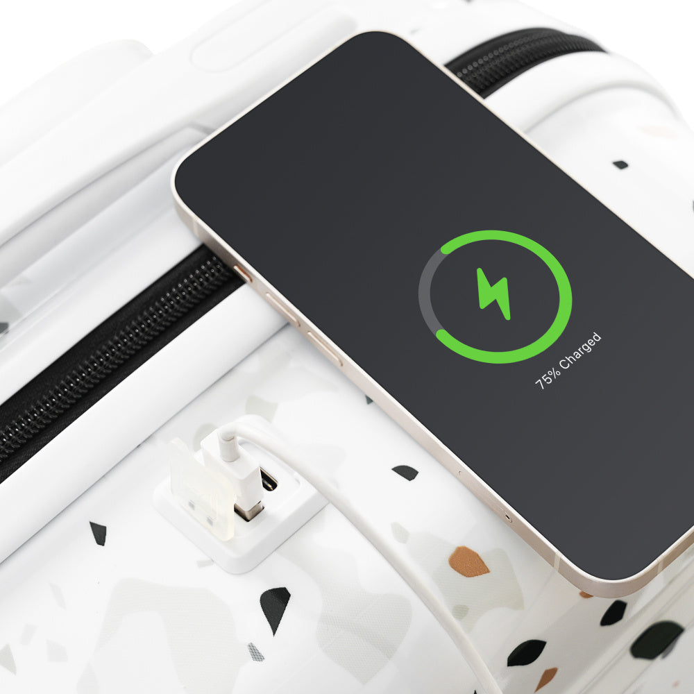 Luggage Set of 3, 20-inch with USB Port, Airline Certified Carry-on Luggage, ABS+PC Hard Shell Luggage with Spinner Wheels