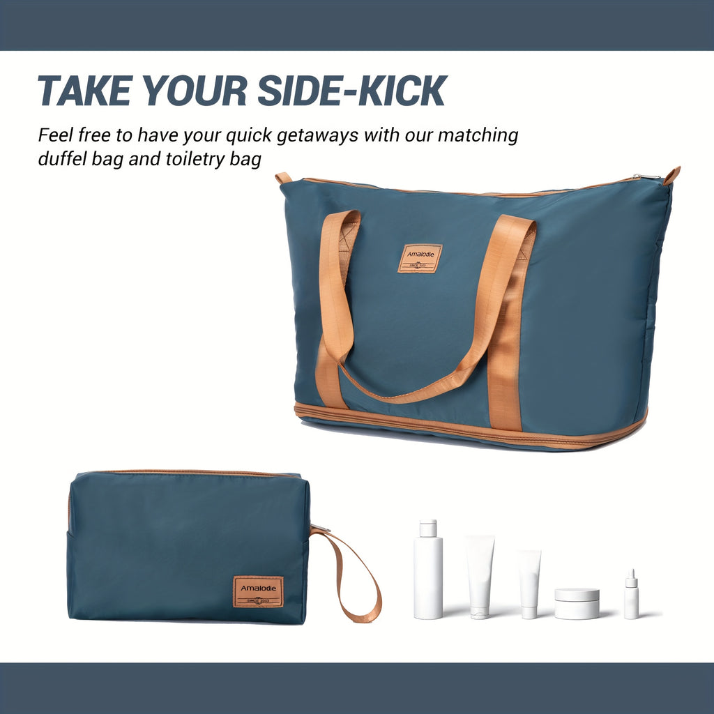 6pcs Luggage Sets with Duffel Bag And Toiletry Bag, Hardside ABS Carry-on And Checked Suitcase Set with TSA Lock, 360° Double Spinner Wheels